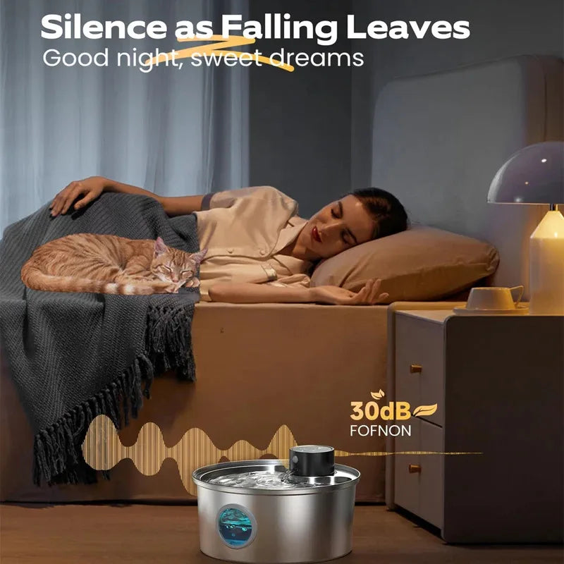 Cat Water Fountain with Automatic Sensor Battery Powered