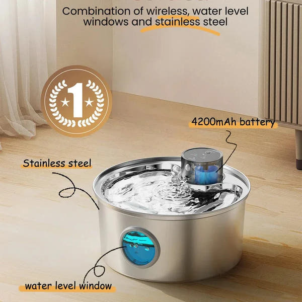 Cat Water Fountain with Automatic Sensor Battery Powered